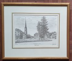 Bild - Lithographie Amriswil Marktplatz