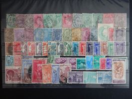 Indien Lot mit alten Werten auf 10 grossen Steckkarten Lot 3