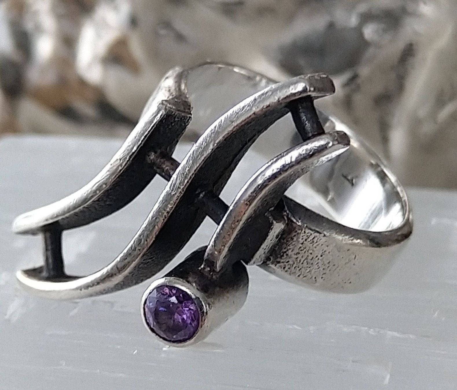 Anelli: RETRO RING IN 925 SILBER MIT AMETHYST – Usato da Romanshorn venduto da Glitzer-Paradies 2