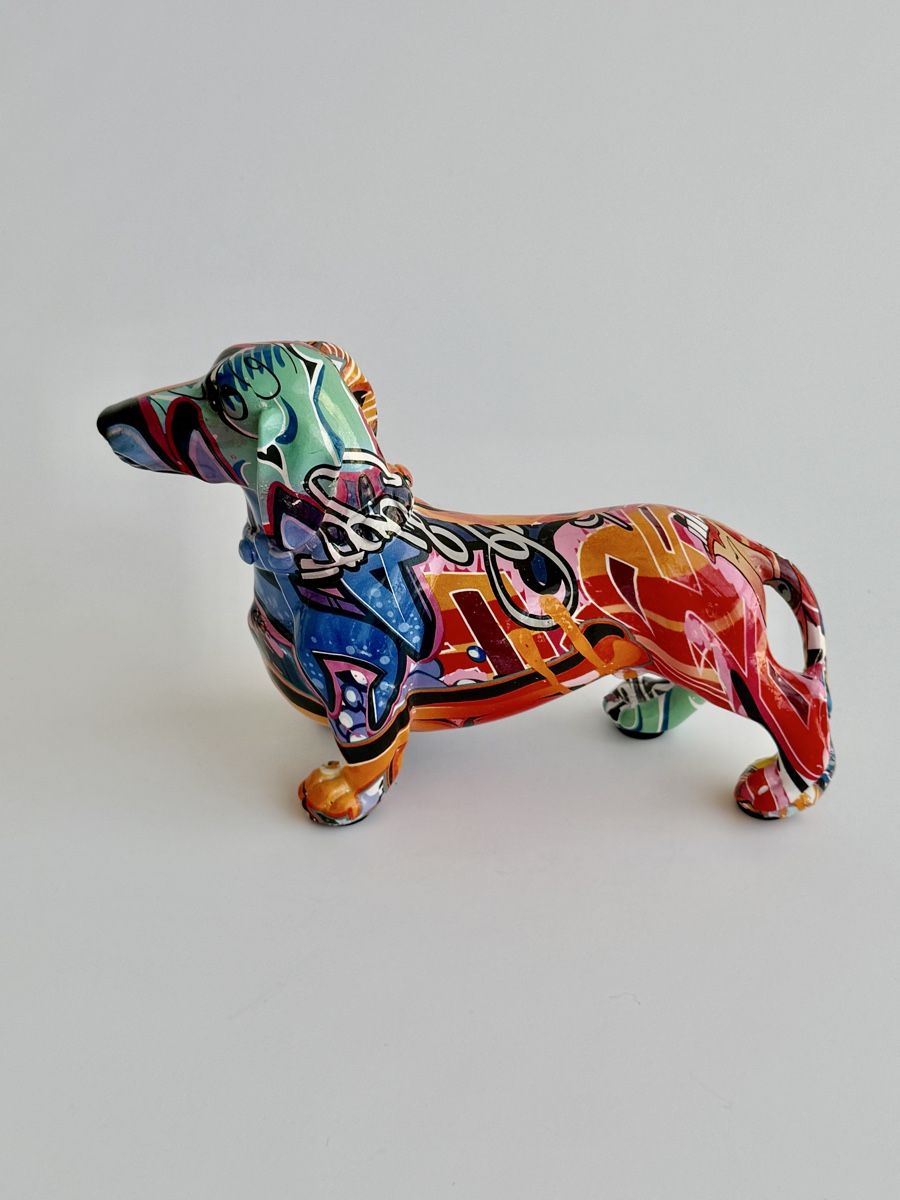Statuette: Figurine chien Teckel multicolore pop art – Usato da Genève venduto da mar_nd6c 3
