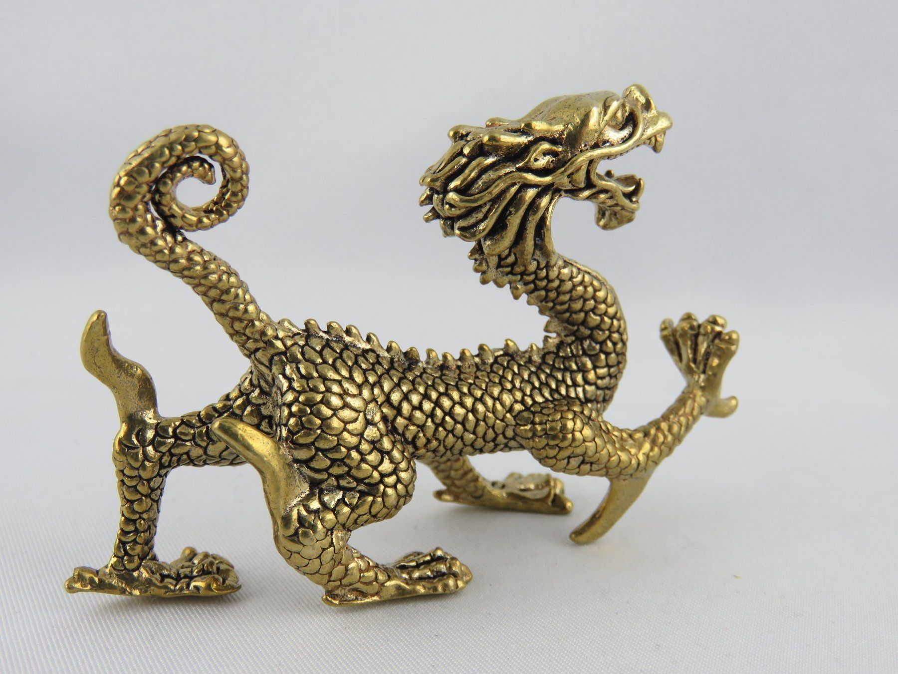 Statuette: DRACHE - Messing Figur - Dekoration - 7,5x5cm – Nuovo e nell'imballaggio originale da Grenchen venduto da Yamahwildstar16 4
