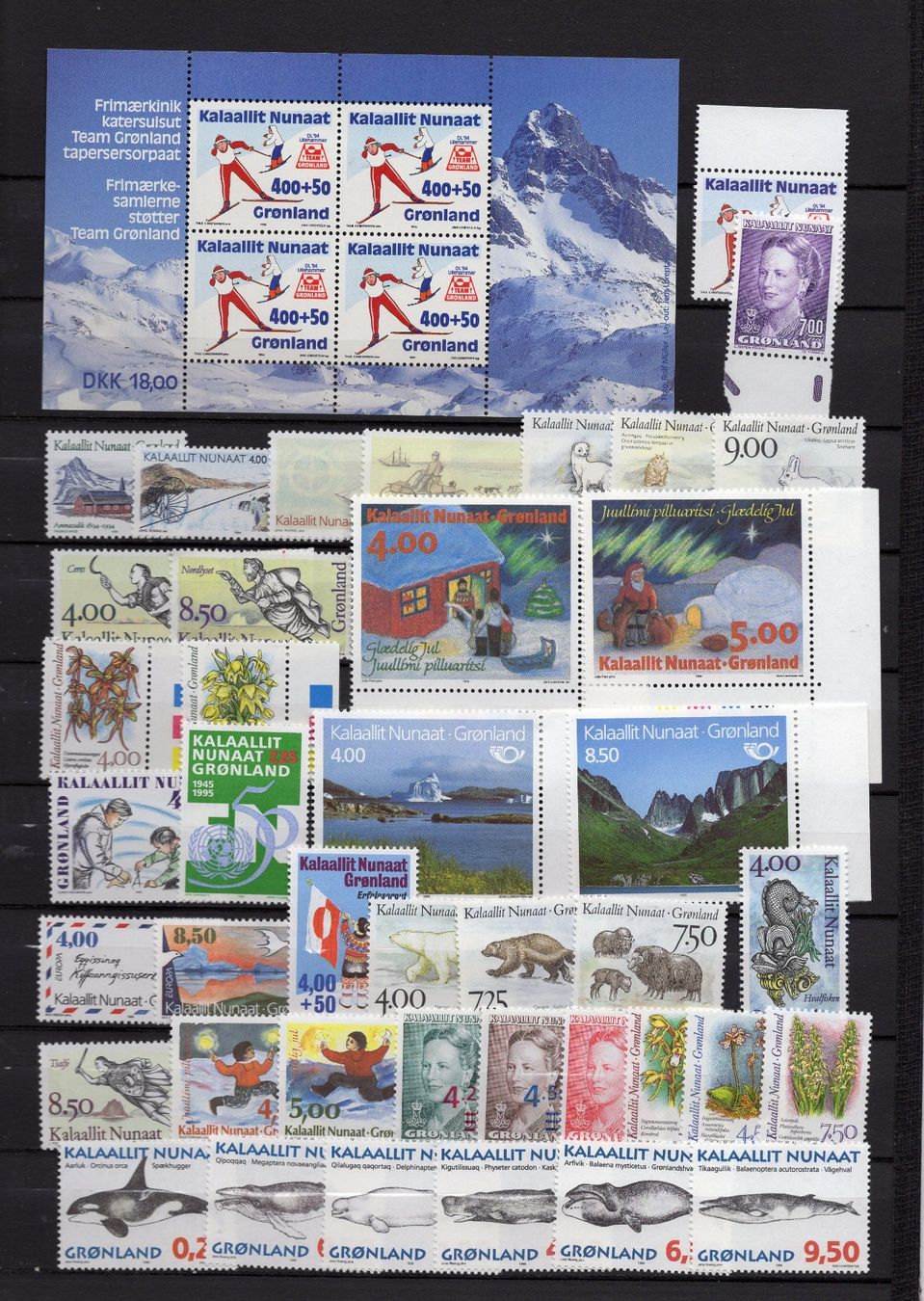 Alle Briefmarken: R5262  /  Danemark Grönland 1994 -1996 – Neu (gemäss Beschreibung) aus Ste-Croix von MONT-TAGNAC