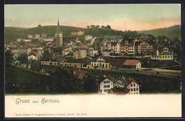AK Herisau, Ortsansicht mit Kirche, 1911