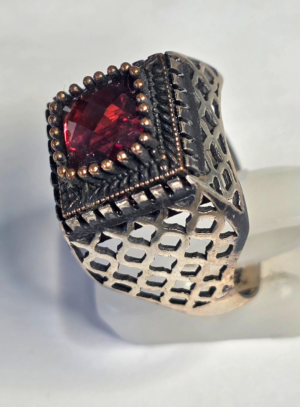 Bagues: Granat Silber Ring – Neuf (Voir description) à Zürich par adriben 3