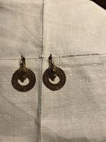 Goldene Ohrringe, Vintage Look, rund