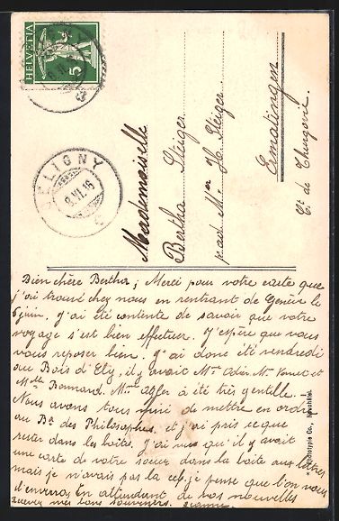 Cartoline postali: AK Céligny, An der Kirche, 1916 – Usato da Berlin venduto da bartko-reher 1