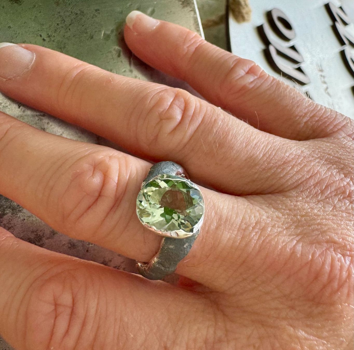 Anelli: Ring "Fantastic" Prasiolith – Nuovo e nell'imballaggio originale da Jona venduto da Herzschmiede 5