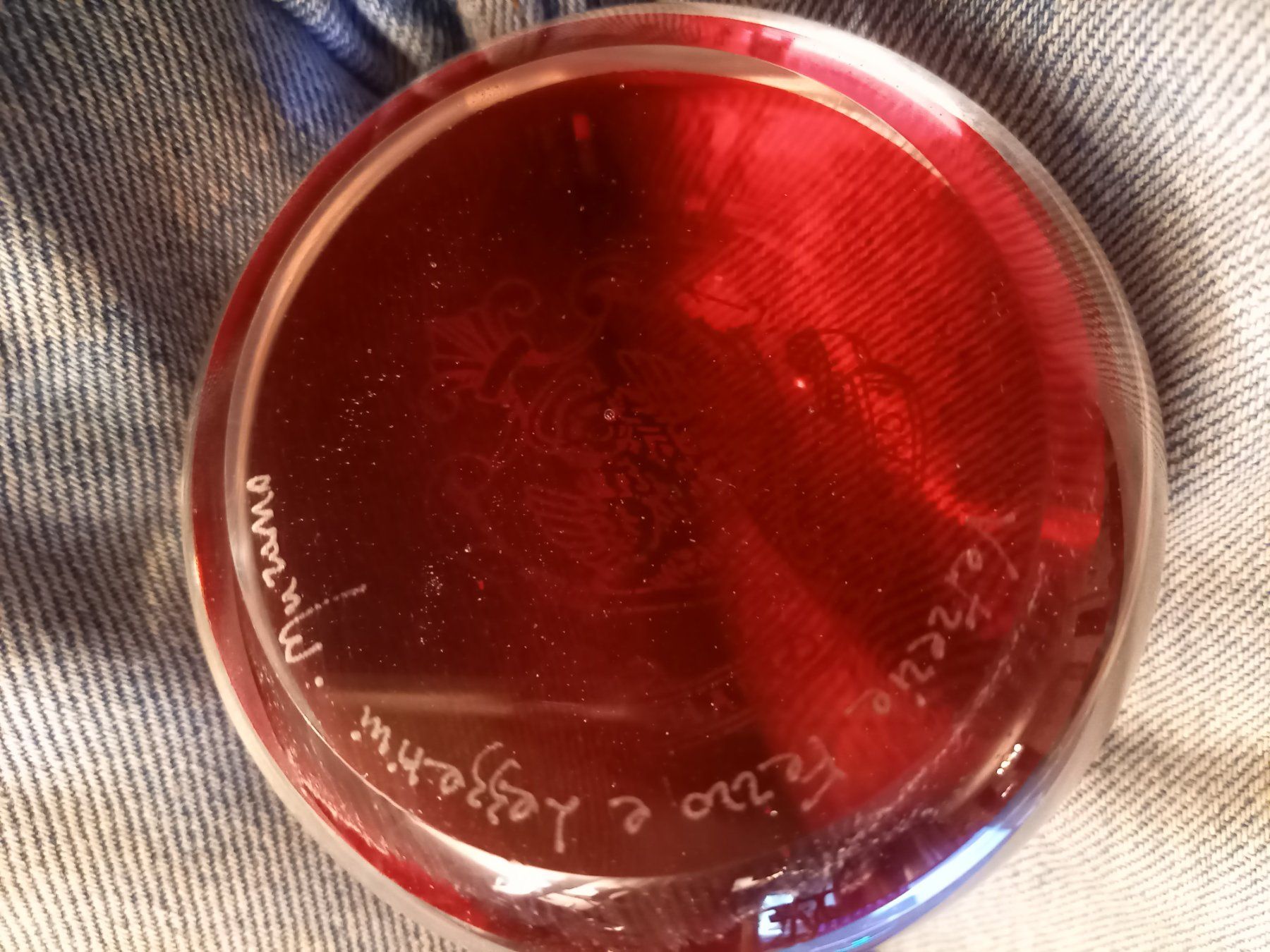 Murano Tutte le decorazioni: Presse papier Vintage signé, Ruby red glass Café Florian – Usato da Ponts-de-Martel venduto da Henri-Louis 2