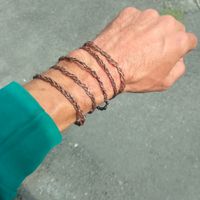 5 x Kupfer Armreife geflochten, neu
