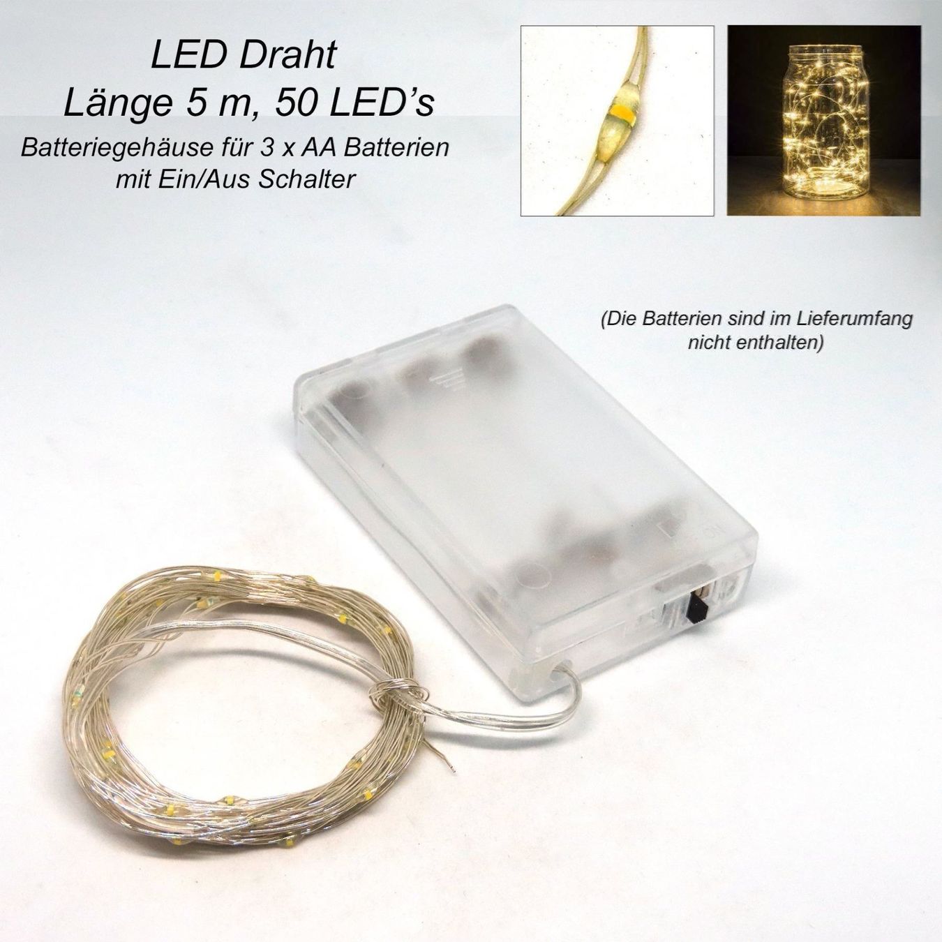 Lampen: LED Draht 5 m mit 50LEDs warmweiss – Neu und originalverpackt aus Pfäffikon SZ von ANNAPURNA8091
