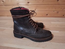 Lederstiefel, dunkelbraun, Gr 37