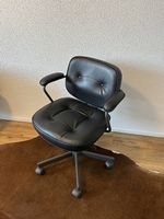 Bürostuhl Leder schwarz/grau