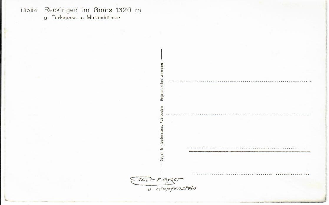Cartes postales: Reckingen – D'occasion à Hochdorf par Ziegel-16 1