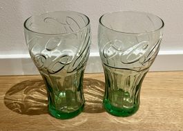 2 Limitierte 2022 McDonalds Coca Cola Glässer - grün/wie neu