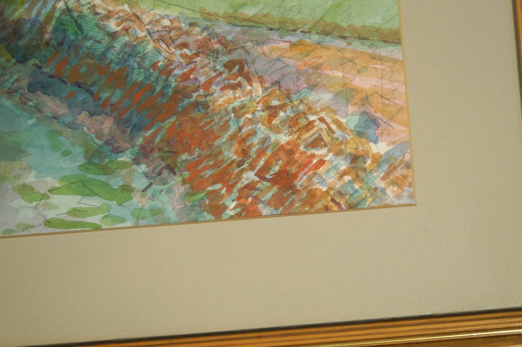 Dipinti: Wiese mit Bäumen Sc. Stephenson Aquarell – Usato da Herisau venduto da Wisen 1