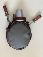 Feldflasche mit Trageriemen Metall und Stoff