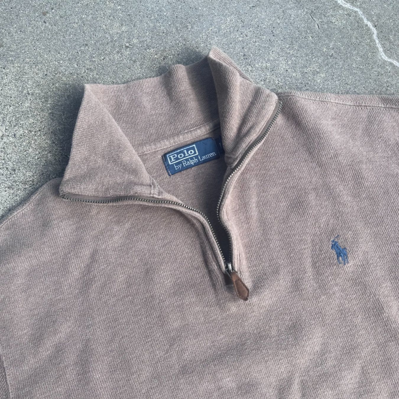 Polo Ralph Lauren Maglioni & Felpe: Polo Ralph Lauren brown vintage quarter zip retro pull – Usato da St. Gallen venduto da sourced_limited 3