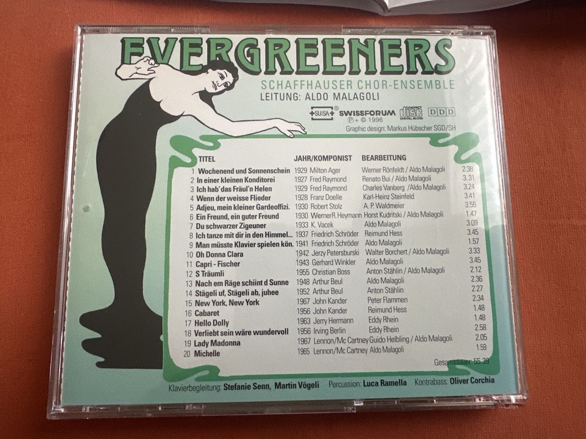 CD: Evergreeners Schaffhauser Chor-Ensemble – Usato da Schaffhausen venduto da D-MAC 1