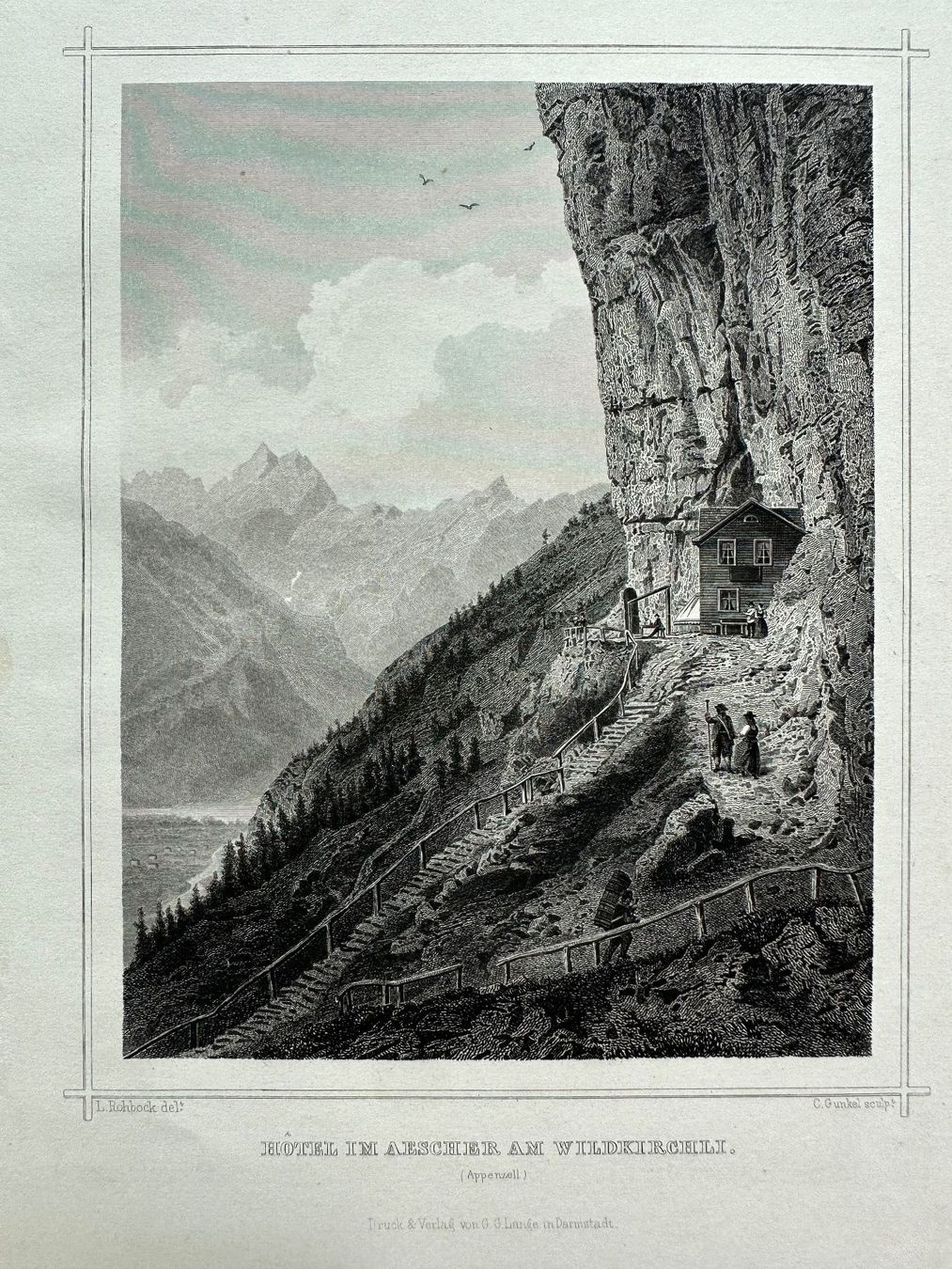 Incisioni: Aescher Stahlstich Rohboch 1865 – Usato da Oberuzwil venduto da Crystall0 1