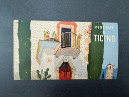 Stupendo Manifesto vintage Visitate il Ticino Tessin