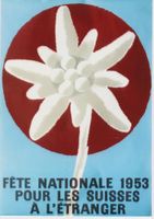 FETE NATIONALE SUISSE 1953 Edelweiss - Original Plakat