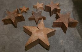 Holzsterne, Weihnachtsdeko, 7 Stück, Handarbeit, Top!