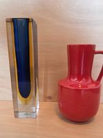 2 Vasen / Designobjekte – Kunstglas & Keramik – vintage