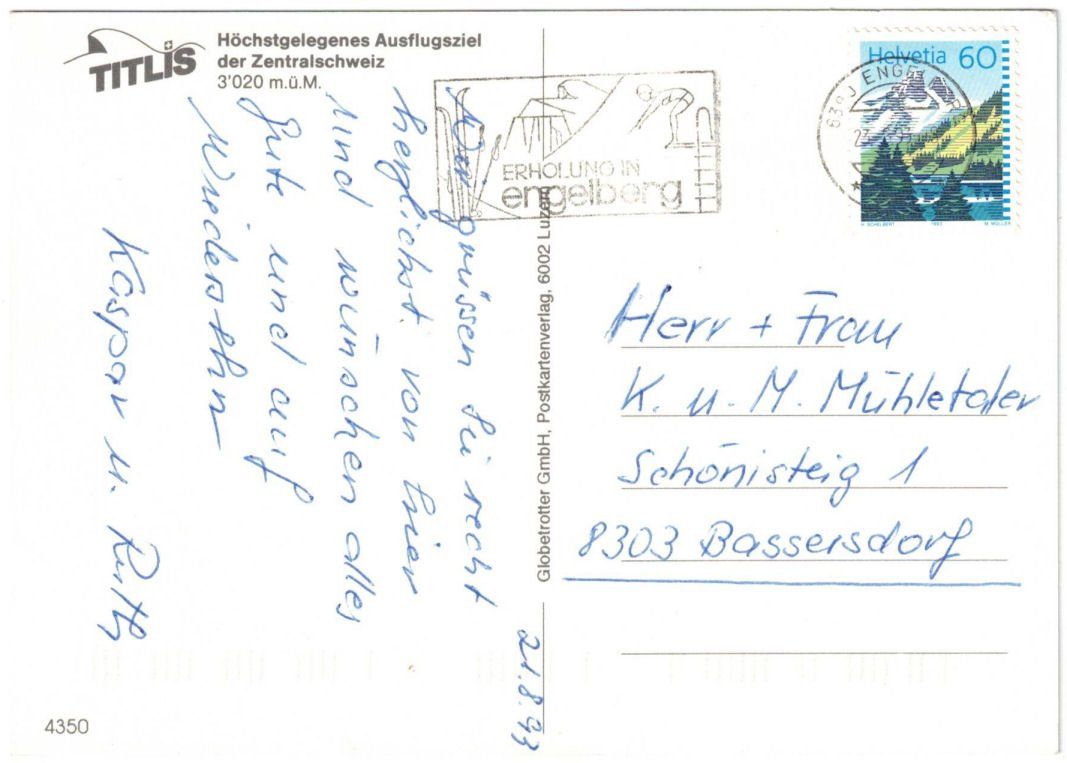 Cartoline postali: Engelberg - 4 Bild AK Titlis – Usato da Binningen venduto da Mountainrider 1