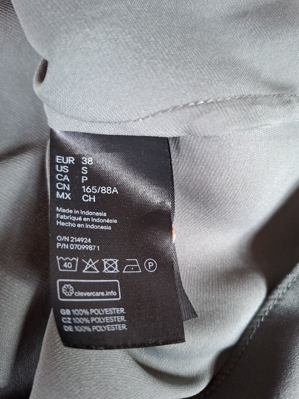 Vestiti: Kleid Gr 38 M Grau Satin elegant Gürtel edel basic luxury 33 – Usato da Vinelz venduto da sonnenmond77 3