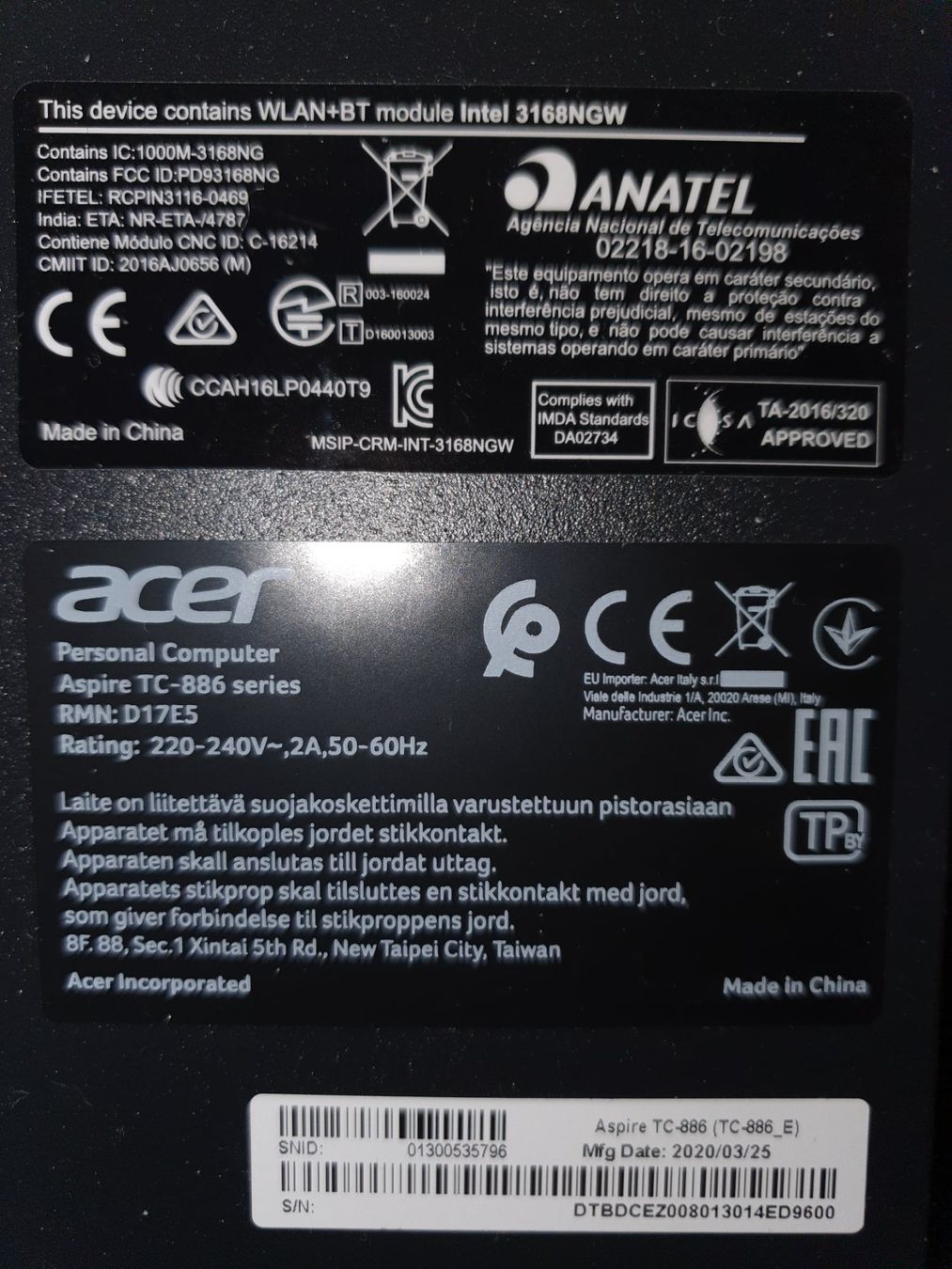 Aspire PCs: Acer Aspire TC-886 PC – Gebraucht aus Niederrohrdorf von amarone13 1