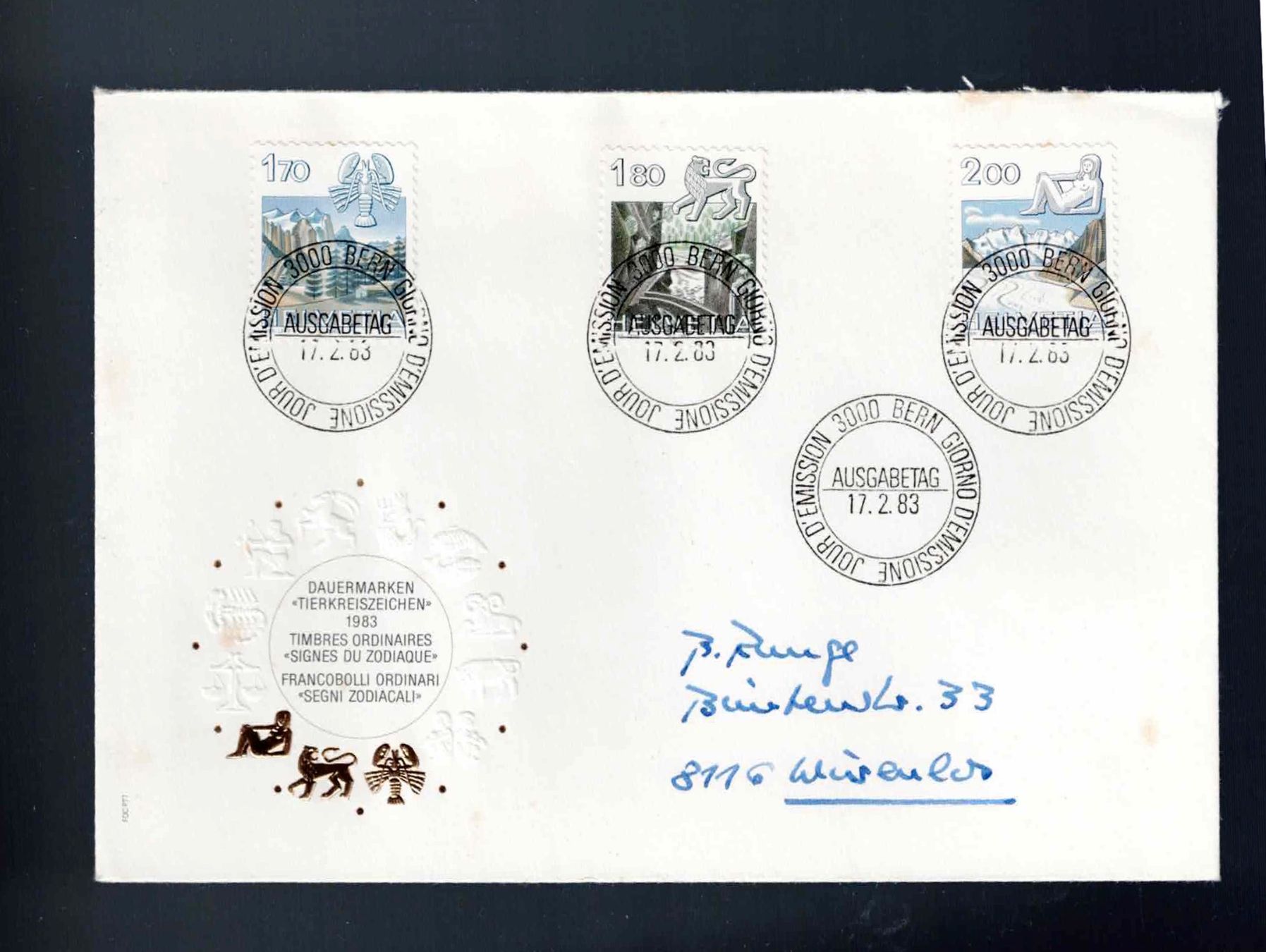 Tutti i francobolli: CH FDC Satz 1983 – Usato da Koblenz venduto da Markenhimmel