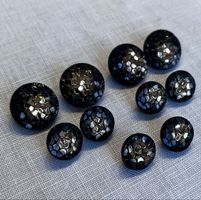 10 Stk. vintage Glasknöpfe funkelnd in rosengold/kupfergold