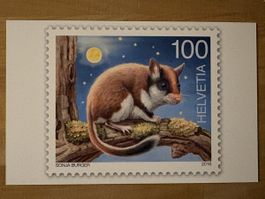 AK mit Tier Briefmarken Motiv von Sonja Burger