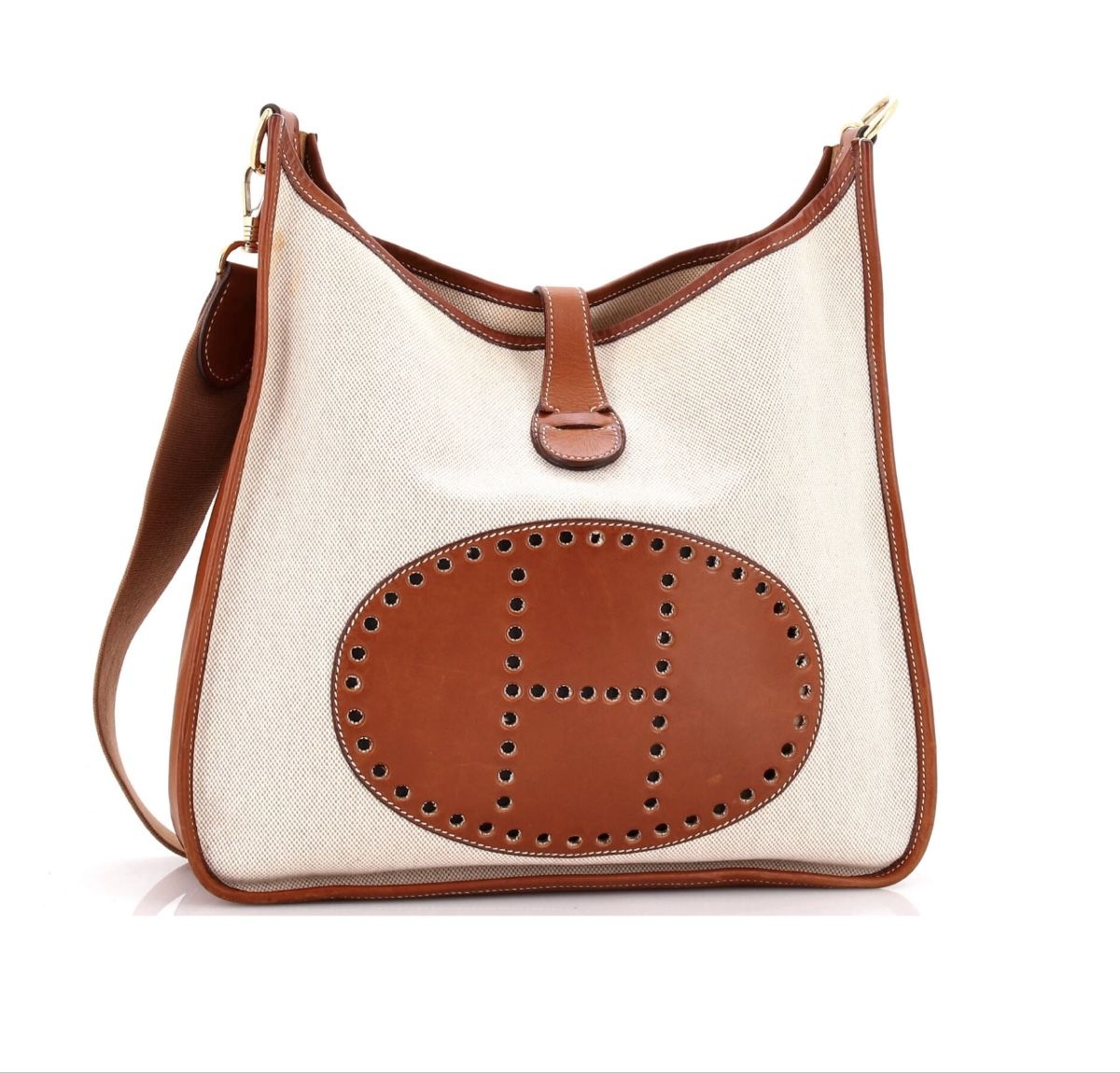 Hermès Borse da donna: Hermes Evelyne Canvas & Brown Leather – Usato da Zollikon venduto da houseofsamar