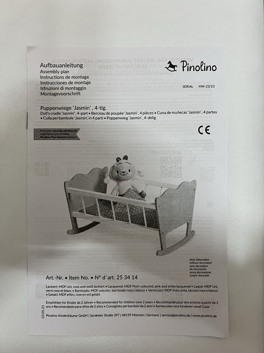 Giocattoli: Pinolino Puppenbett 'Jasmin' – Nuovo (secondo la descrizione) da Euthal venduto da ruckzuckrohrfrei 3