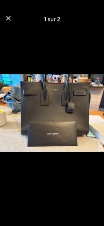 Sac fourre-tout Saint Laurent Sac de Jour noir cuir
