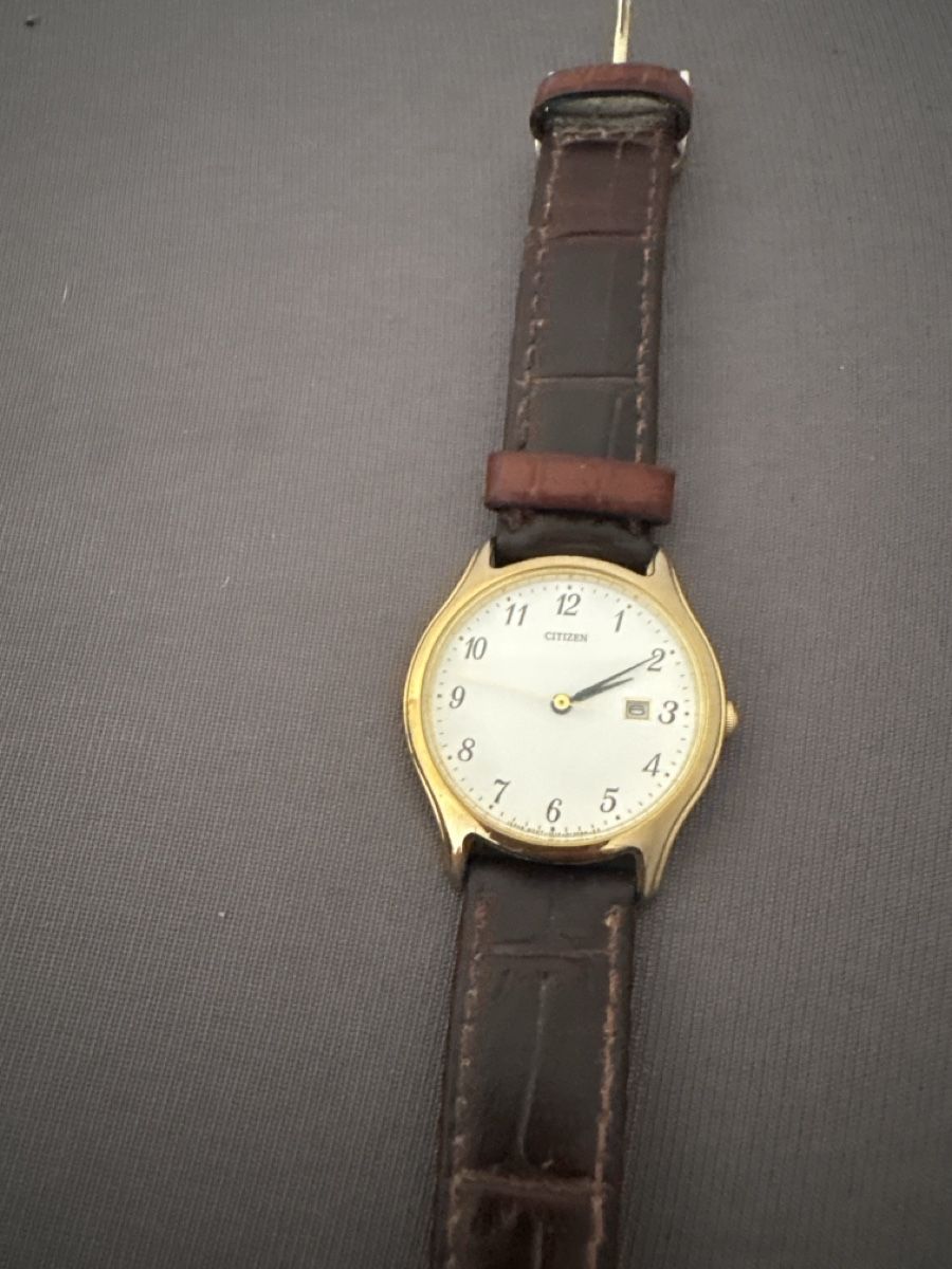 Citizen Orologi: Citizen Watch - Gold Plated with Brown Leather Strap – Usato da Wil SG venduto da Carioca84 1
