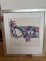 Rudolf Mirer Kunstdruck „Schlittenfahrt im Engadin“ 
