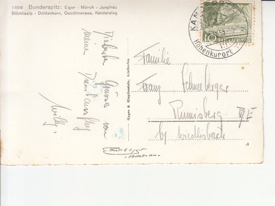 Ansichtskarten: Bunderspitz 1953 – Gebraucht aus Bürglen TG von StampGraf 1