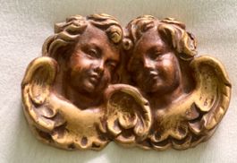 Entzückende Engel Relief Wanddeko, mit goldenen Akzenten Top