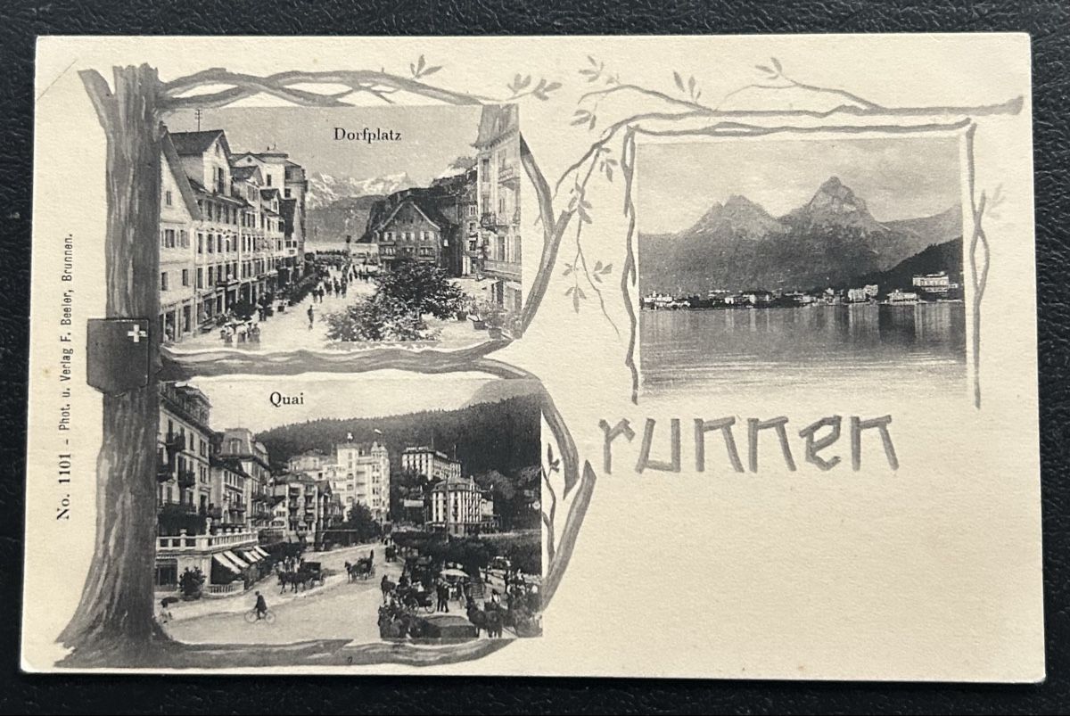Cartoline postali: AK Brunnen 3-Bildrig  – Usato da Horw venduto da Tellbub