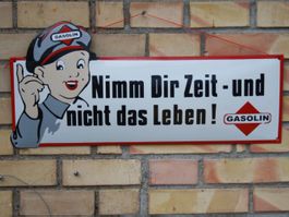 GASOLIN EMAIL SCHILD 64 cm. EMAILSCHILD