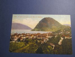 Alte Ansichtskarte Lugano mit Monte S. Salvatore