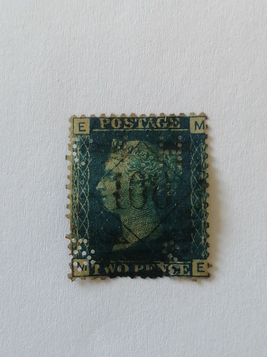 Tous les timbres: Two Pence Blue 1855, Perfin – D'occasion à Happerswil par tschergi