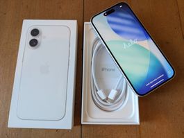 Apple iPhone 16 128GB Weiss (gekauft 31.3.2026)