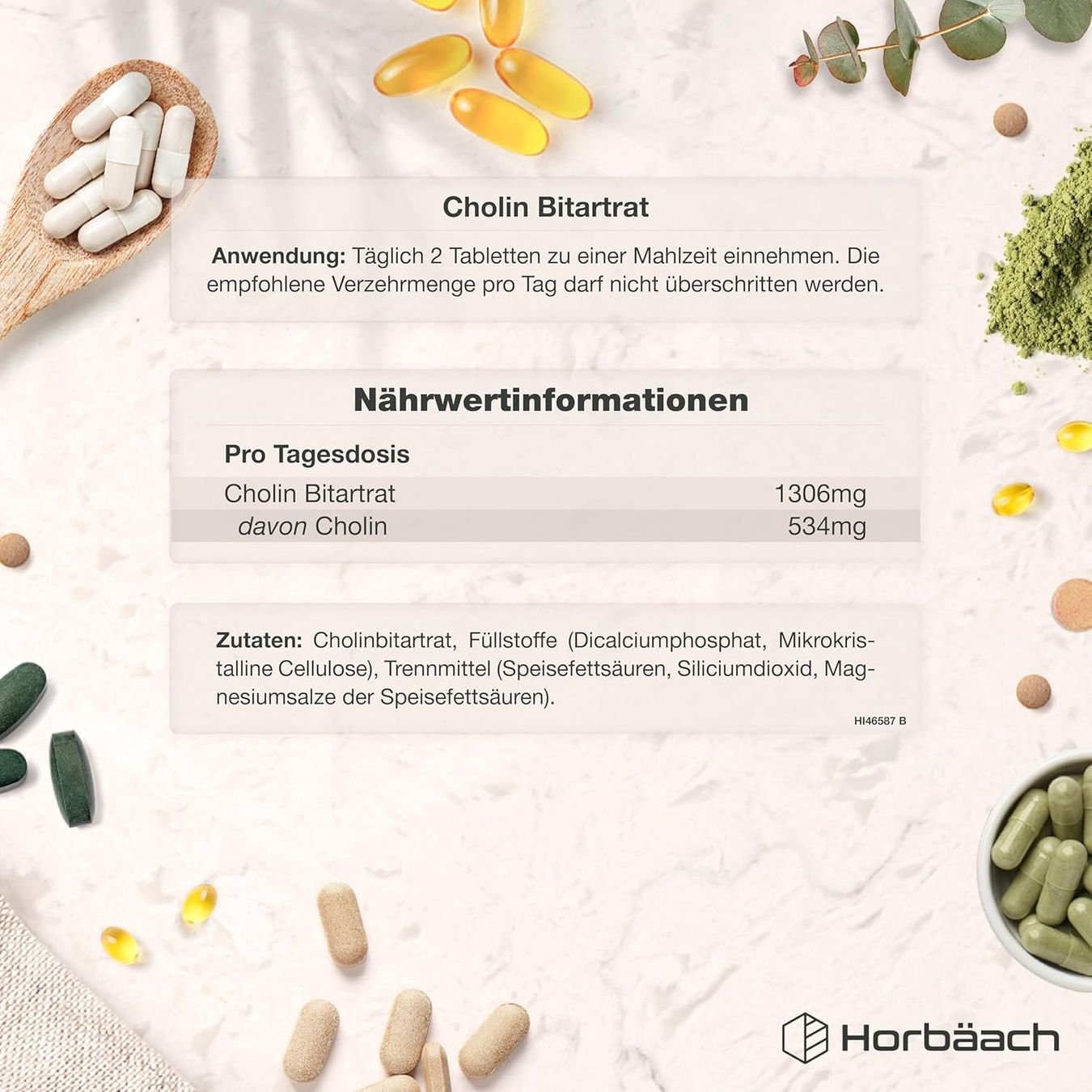 Lebensmittel & Spezialitäten: Cholin 1305 mg Tabletten 120 Stk Vegan – Neu und originalverpackt aus Suhr von SchnapperCH 2