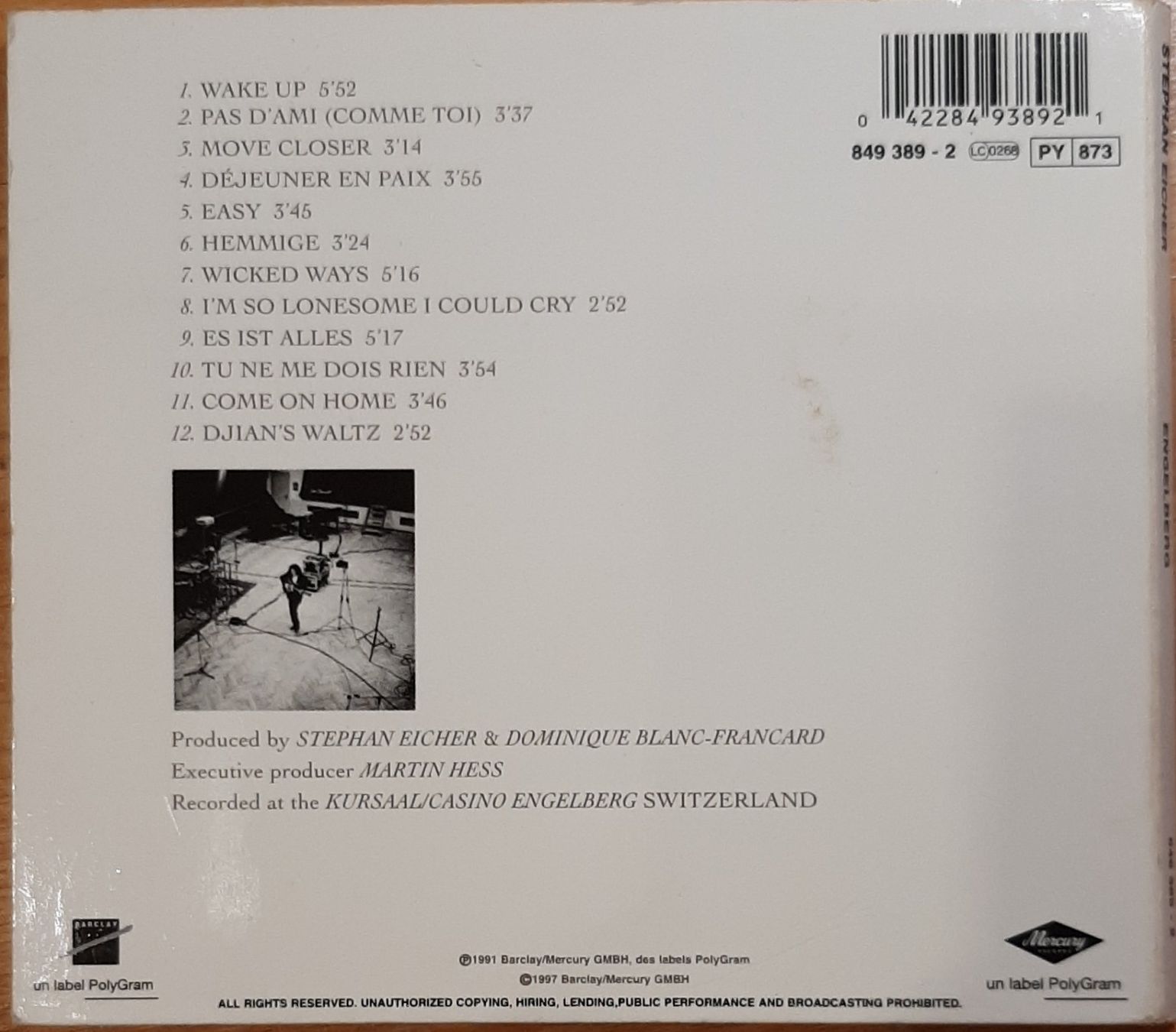 CD: Stephan Eicher - Engelberg, CH Pop Album 1997 – Usato da Amriswil venduto da Celini3 1