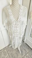 Strandkleid Strandtunika weiss S-XL Boho Ibiza Tunika Spitze