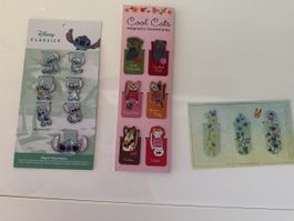 Magnet Lesezeichen Set Disney Stitch Katzen Blumen 