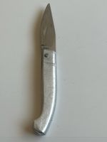 Taschenmesser Metall silberfarben mit Gravur gebraucht(2S1)
